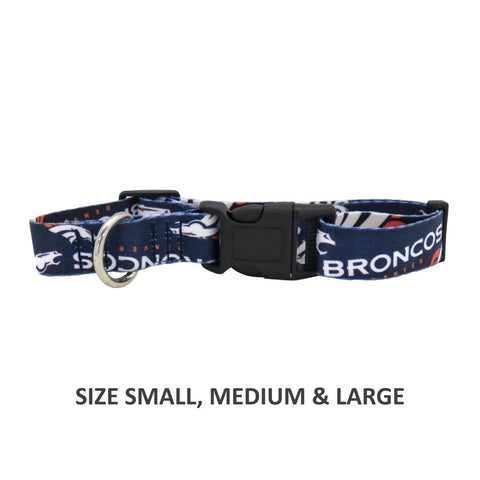 Denver Broncos Pet Nylon Collar - Large