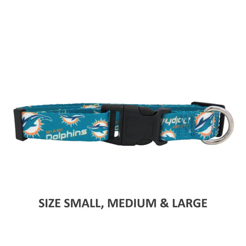 Miami Dolphins Pet Nylon Collar - Medium