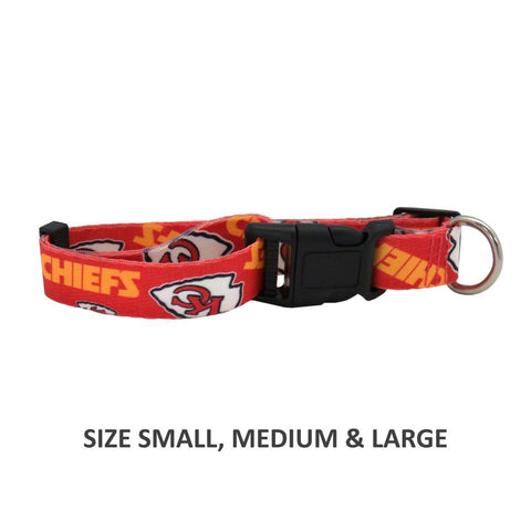 Kansas City Chiefs Pet Nylon Collar - Medium
