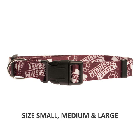 Mississippi State Bulldogs Pet Nylon Collar - Medium