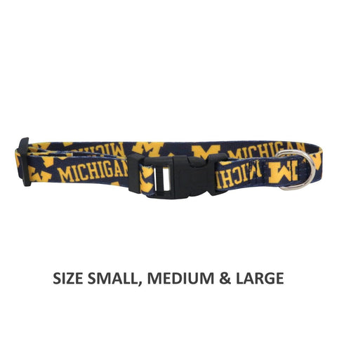 Michigan Wolverines Pet Nylon Collar - XS