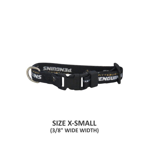 Pittsburgh Penguins Pet Nylon Collar - Small