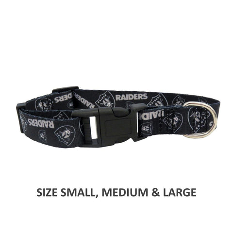 Oakland Raiders Pet Nylon Collar - Large