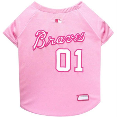 Atlanta Braves Pink Pet Jersey