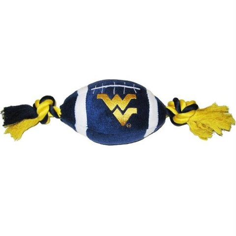 West Virginia Mountaineers Plush Football Pet Toy
