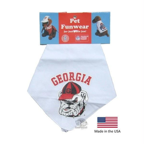 Georgia Bulldogs White Pet Bandana