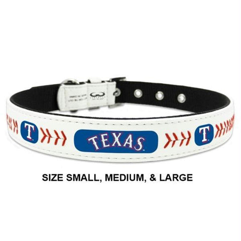 Texas Rangers Classic Leather Baseball Collar
