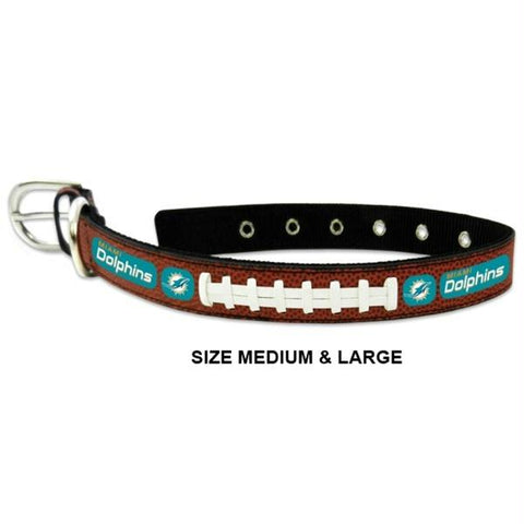 Miami Dolphins Classic Leather Football Collar