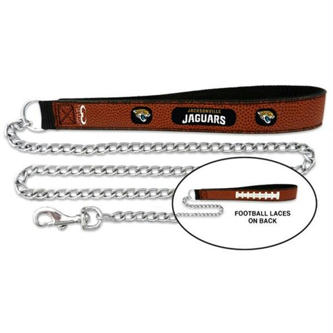 Jacksonville Jaguars Football Leather and Chain Leash