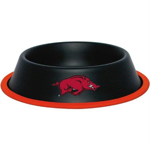 Arkansas Razorbacks Gloss Black Pet Bowl