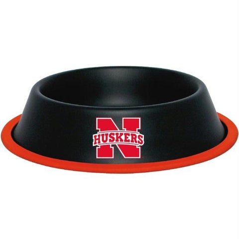 Nebraska Huskers Gloss Black Pet Bowl