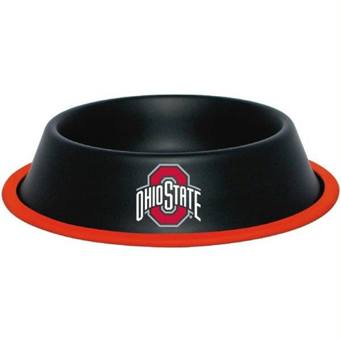 Ohio State Buckeyes Gloss Black Pet Bowl