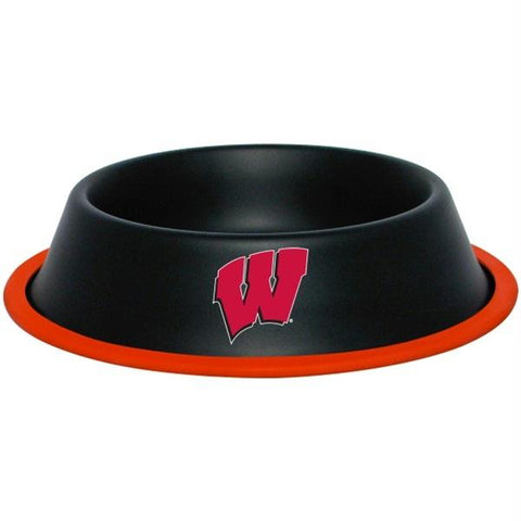 Wisconsin Badgers Gloss Black Pet Bowl