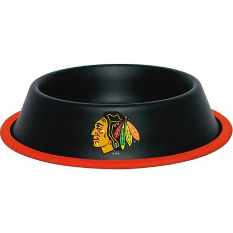 Chicago Blackhawks Gloss Black Pet Bowl