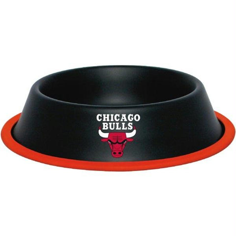 Chicago Bulls Gloss Black Pet Bowl