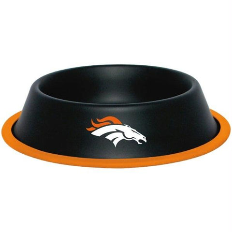 Denver Broncos Gloss Black Pet Bowl