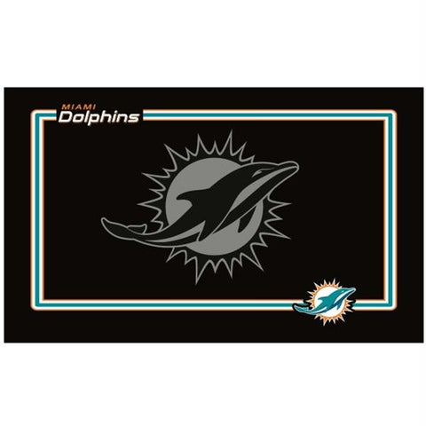 Miami Dolphins Black Pet Bowl Mat