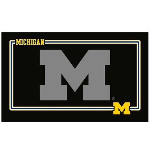 Michigan Wolverines Black Pet Bowl Mat