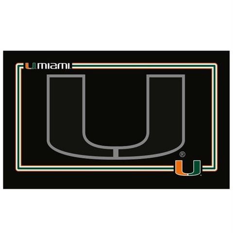 Miami Hurricanes Black Pet Bowl Mat