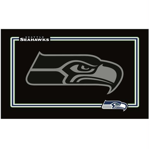 Seattle Seahawks Black Pet Bowl Mat