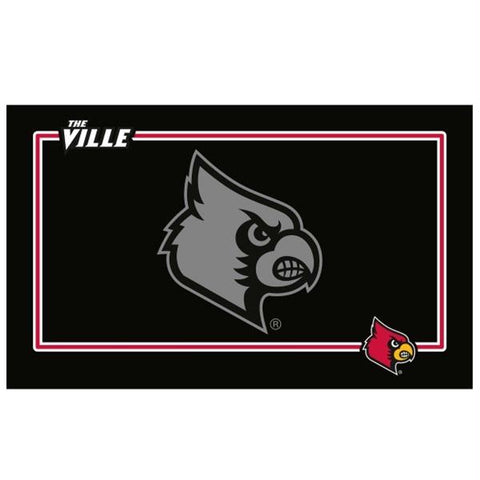 Louisville Cardinals Black Pet Bowl Mat