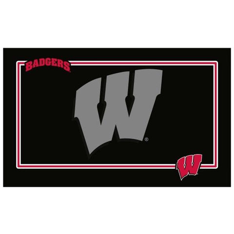 Wisconsin Badgers Black Pet Bowl Mat