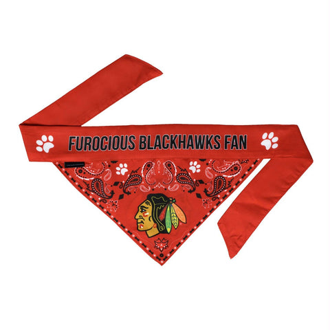 Chicago Blackhawks Pet Reversible Paisley Bandana