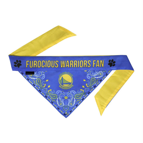 Golden State Warriors Pet Reversible Paisley Bandana