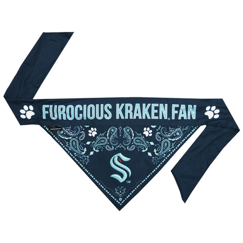 Seattle Kraken Pet Reversible Paisley Bandana