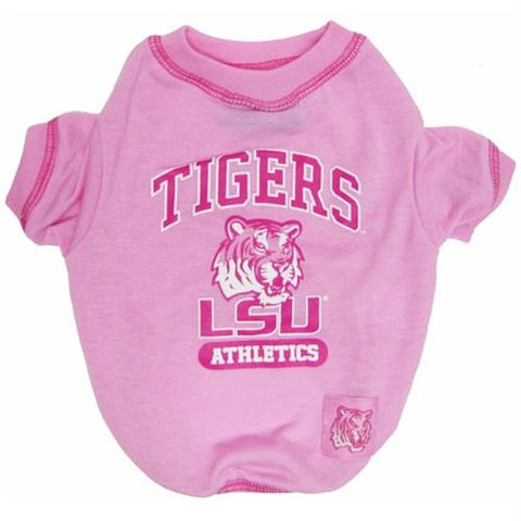LSU Tigers Pink Dog Tee Shirt