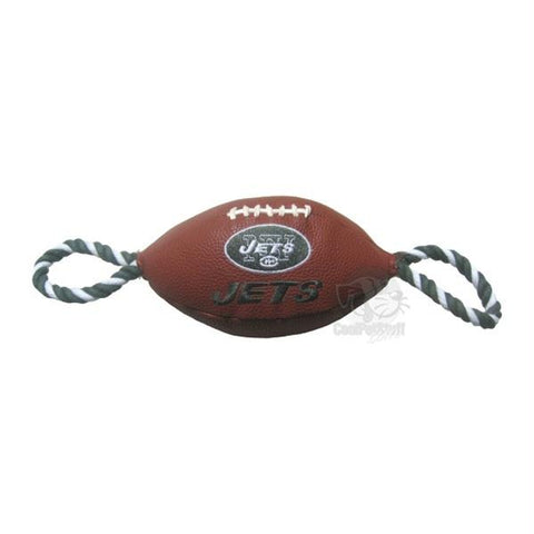 New York Jets Pebble Grain Football Dog Toy