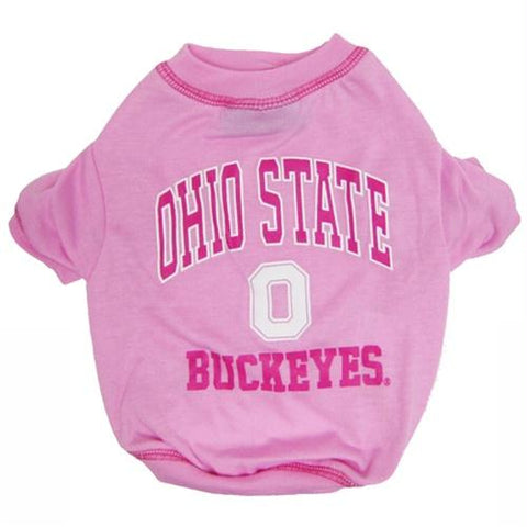 Ohio State Buckeyes Pink Dog Tee Shirt