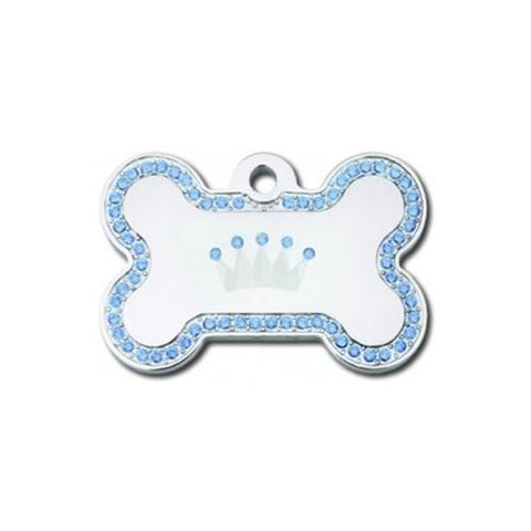 Swarovski Crystal Crown Bone ID Tag