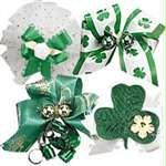 St. Patricks Day Bows, 2 pairs