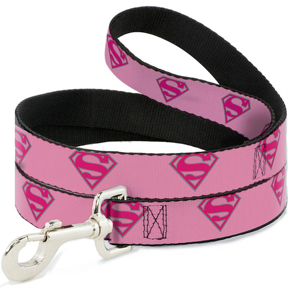 Buckle-Down Superman Shield Pink Pet Leash