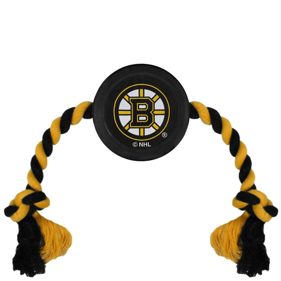Boston Bruins Pet Hockey Puck Rope Toy