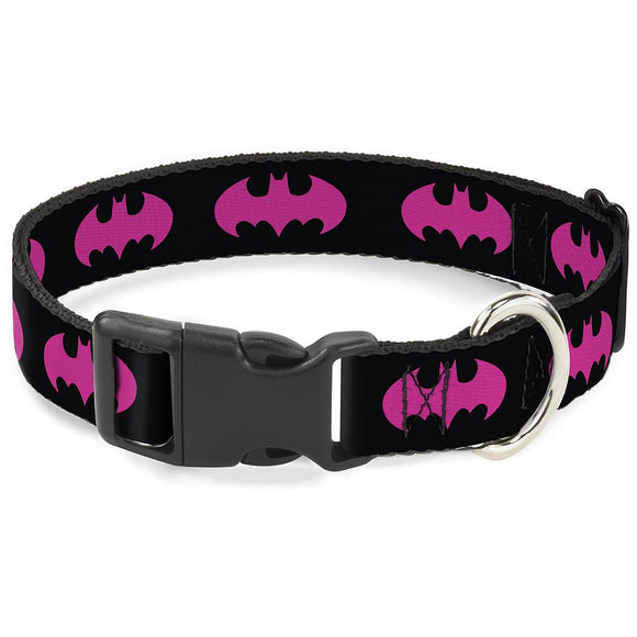 Buckle-Down Batman Signal Fuchsia Pet Collar