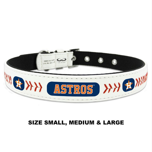 Houston Astros Classic Leather Baseball Collar